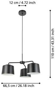 Eglo 900446 - Csillár zsinóron CAGUANES 3xE27/40W/230V