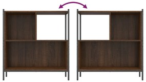 barna tölgy színű szerelt fa könyvszekrény 72 x 28 x 77,5 cm