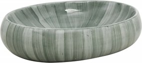 vidaXL zöld kerámia ovális asztali mosdó 59 x 40 x 15 cm
