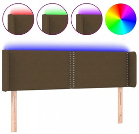 sötétbarna szövet LED-es fejtámla 147 x 16 x 78/88 cm