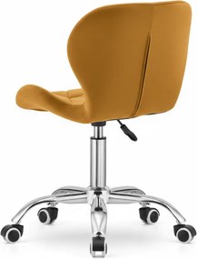 ZARIMO dolgozószoba szett: asztal 80x40 cm, fehér + AVOLA VELVET szék, mustárszínű