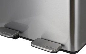 Matt ezüstszínű acél szelektív pedálos szemetes 2x20 l Aliya – Spirella