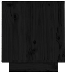 fekete tömör fenyőfa TV-szekrény 140 x 35 x 40 cm