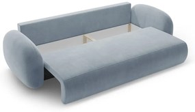 Szürkéskék bársony kinyitható-tárolóhelyes kanapé 262 cm Tonale – Cosmopolitan Design