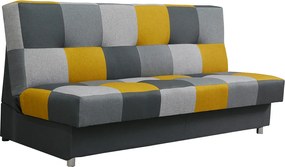 Kanapé, mustár színű anyag/szürke, ALABAMA