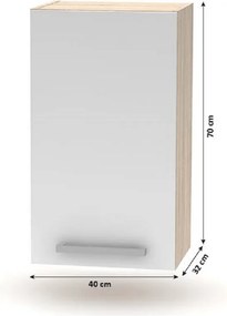 Konyhabútor 2,4 m, tölgy sonoma/fehér, NOVA PLUS