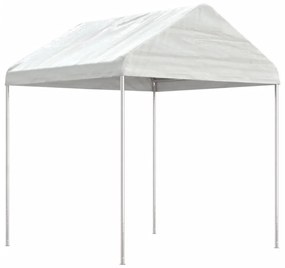 fehér polietilén pavilon tetővel 4,46 x 2,28 x 2,69 m