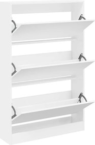 vidaXL fehér szerelt fa cipőszekrény 80 x 21 x 125,5 cm