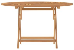 tömör tíkfa összecsukható kerti asztal Ø 110 x 75 cm