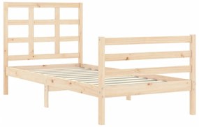 tömör fa ágykeret fejtámlával 90 x 200 cm