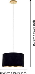 Eglo 39224 - DOLORITA kábeles csillár 3xE27/60W/230V