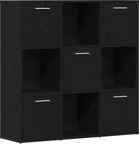 vidaXL fekete tölgy szerelt fa könyvszekrény 90x28x90 cm
