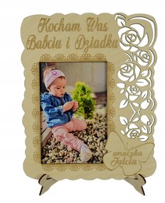 Ajándék Nagymama Napjára Nagypapa Napi Képkeret Név gravírozás fa