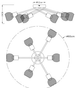 Globo 54028-6S - Csillár FIASTRA 6xE14/40W/230V