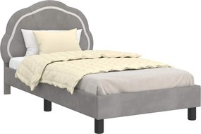 vidaXL Gyerekágy kerettel Világosszürke 80 x 160 cm Bársony