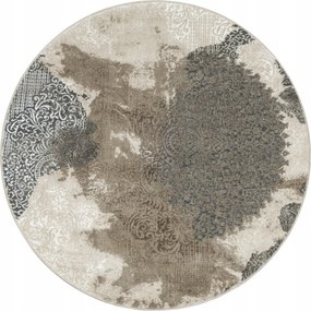 Kerek Szőnyeg Bézs Szürke Puha Rozetta Dísz Boutique Galya átm. 120 cm