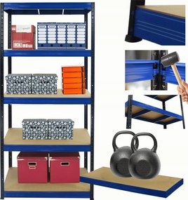 Tárolószekrény fém állvány Helios 180x75x40cm 5Px275kg Tartós Pl