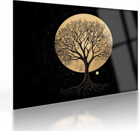 Üveg kép – Fa arany teliholdban I. (70x50 cm)