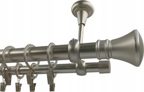 Fém Függönykarnis Mennyezet 25+19mm MIX Végek Szatén 160cm galvanizált