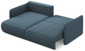 Kék kinyitható-tárolóhelyes sarokkanapé (bal oldali) Nanea – Makamii