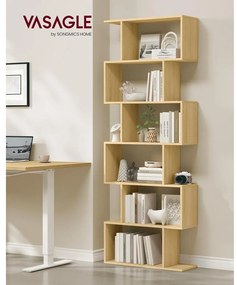 Könyvespolc, szabadon álló polc 24x70x190,5 cm, tölgy színben