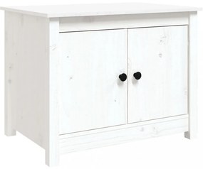 fehér tömör fenyőfa dohányzóasztal 71 x 49 x 55 cm