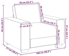 világosszürke kordbársony szövet kanapéfotel 60 cm