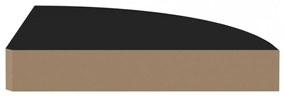 fekete MDF lebegő sarokpolc 25 x 25 x 3,8 cm
