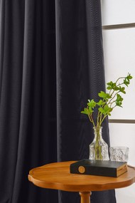 OXFORD sötétszürke függöny 140x250 cm Felfüggesztés: Fém gyűrűk