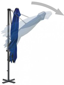 azúrkék konzolos napernyő alumíniumrúddal 250 x 250 cm