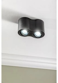 Lámpa Mennyezeti lámpatest AVEIRO DUO BIS, max. 250V, 50/60Hz, 160x80x90mm, IP20, max 20W*2, kör, fekete