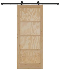 Tolóajtó Szett Természetes és fekete 83 x 202 cm