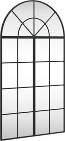 vidaXL fekete ívelt vas fali tükör 60 x 110 cm