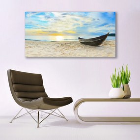 Vászonkép falra Boat Beach Sea 140x70 cm