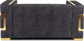 Kétszemélyes kanapé fekete/arany színben PALLAZO 2S