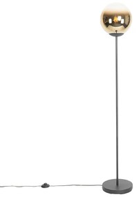 Art deco állólámpa fekete, arany üveggel - pallon