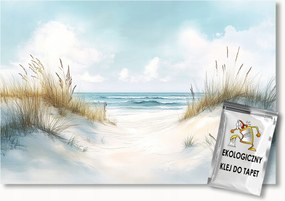 Fotótapéta Flizelina Tájkép Tengerpart Homok Dűnék Tenger Hullámok 350x250 ragasztó