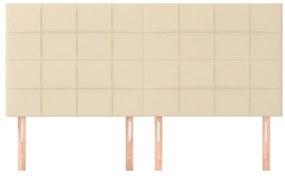 4 db krémszínű szövet fejtámla 90x5x78/88 cm