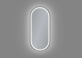 AREZZO design LED ovális okos tükör, fekete