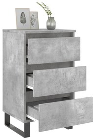 2 db betonszürke szerelt fa éjjeliszekrény 40x35x69 cm