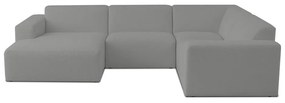 Szürke buklé sarokkanapé (U alakú) Roxy – Scandic