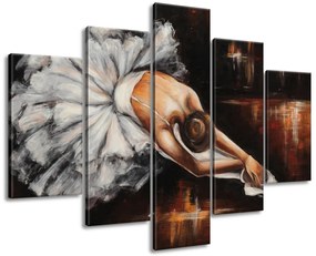 Gario Kézzel festett kép Balett-táncosno bemelegítése - 5 részes Méret: 150 x 105 cm