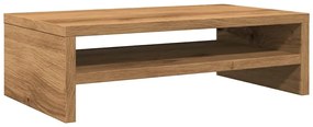 Kézműves tölgy színű szerelt fa monitorállvány 42x24x13 cm