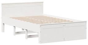 fehér tömör fenyőfa fejtámlás ágykeret matrac nélkül 135x190 cm