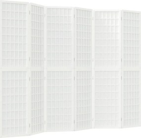 vidaXL 6-paneles fehér japán stílusú összecsukható paraván 240x170 cm