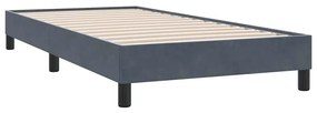 sötétszürke bársony rugós ágy matrac nélkül 80x210 cm