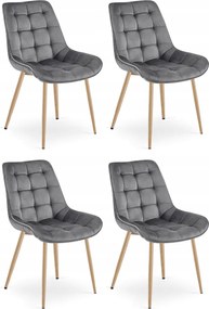 Szürke étkezőszék BERA bársony