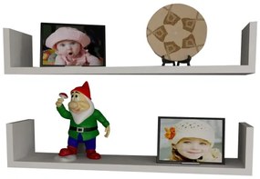 KÉSZLET 2x Fali polc IRIS 14,5x63 cm fehér