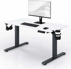 Elektromos íróasztal magasságállítással ergonomikus antracit-fehér, 1200x600 mm: ARIA