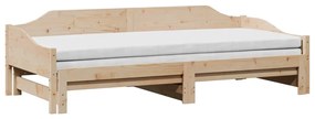 tömör fenyőfa kihúzható kanapéágy 90 x 190 cm